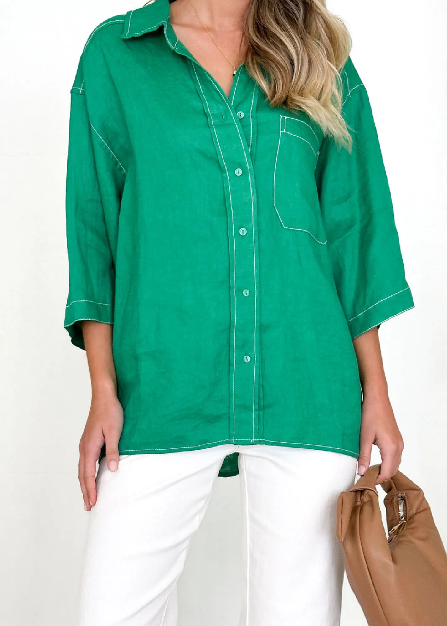 Women Gingham & Heels Shirts>Tallulah Linen Shirt