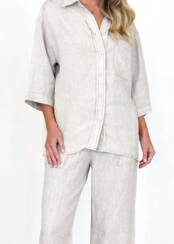 Women Gingham & Heels Sets>Tallulah Linen Shirt