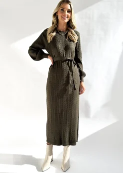 Women Gingham & Heels Knit Dresses>Tariah Knit Midi Dress