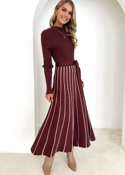 Women Gingham & Heels Knit Dresses><noscript><img width=