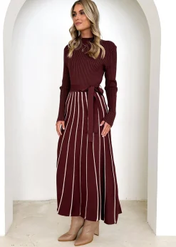 Women Gingham & Heels Knit Dresses><noscript><img width=