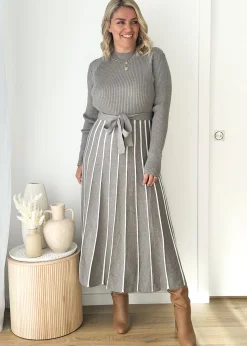 Women Gingham & Heels Knit Dresses>Thorne Knit Midi Dress