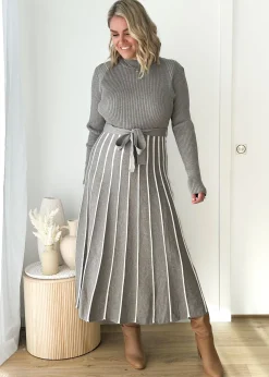 Women Gingham & Heels Knit Dresses><noscript><img width=