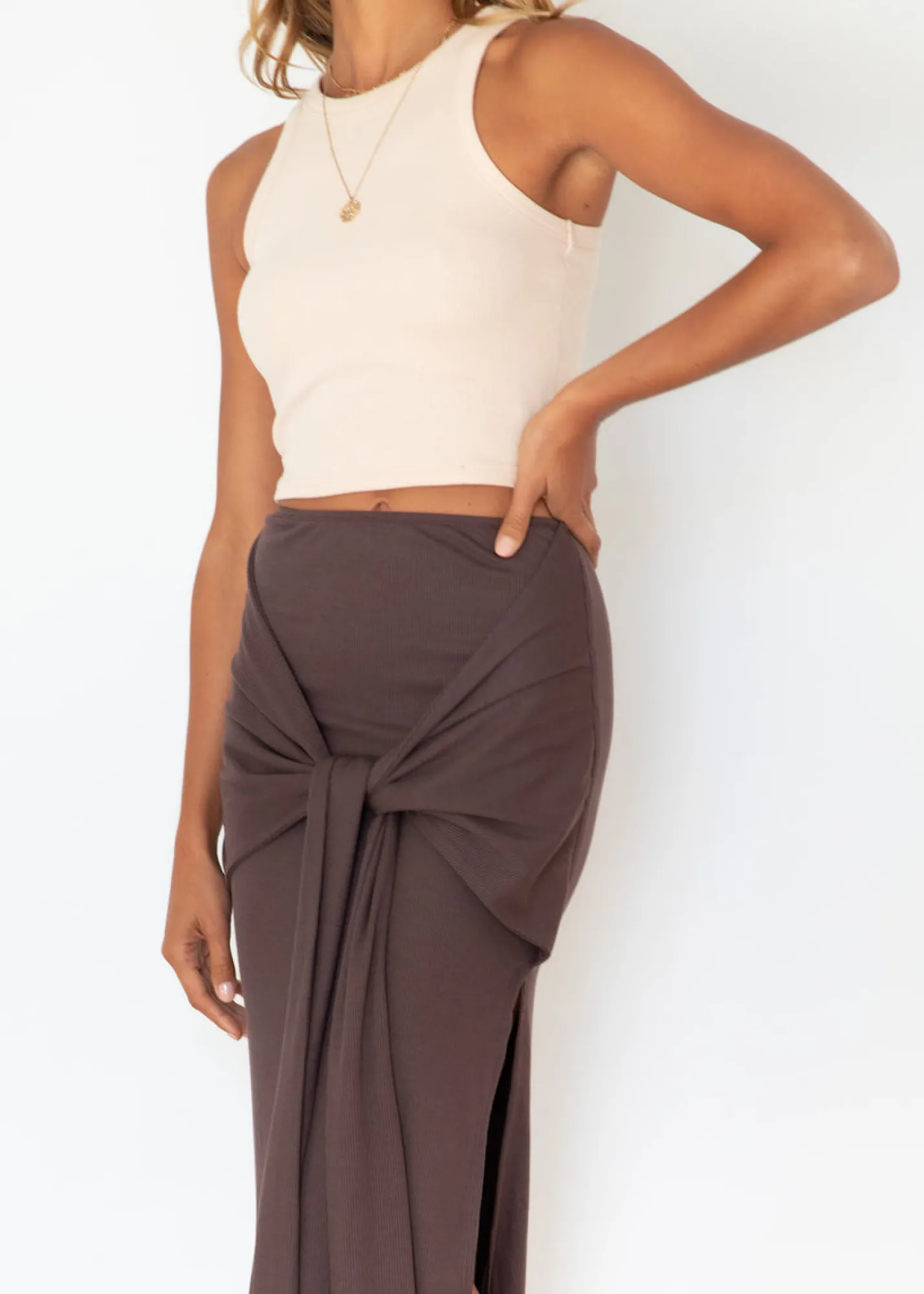 Women Gingham & Heels Skirts>Tiller Tie Maxi Skirt