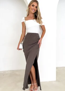 Women Gingham & Heels Skirts>Tracy Cupro Maxi Skirt