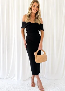 Women Gingham & Heels Midi>Valeria Off Shoulder Midi Dress