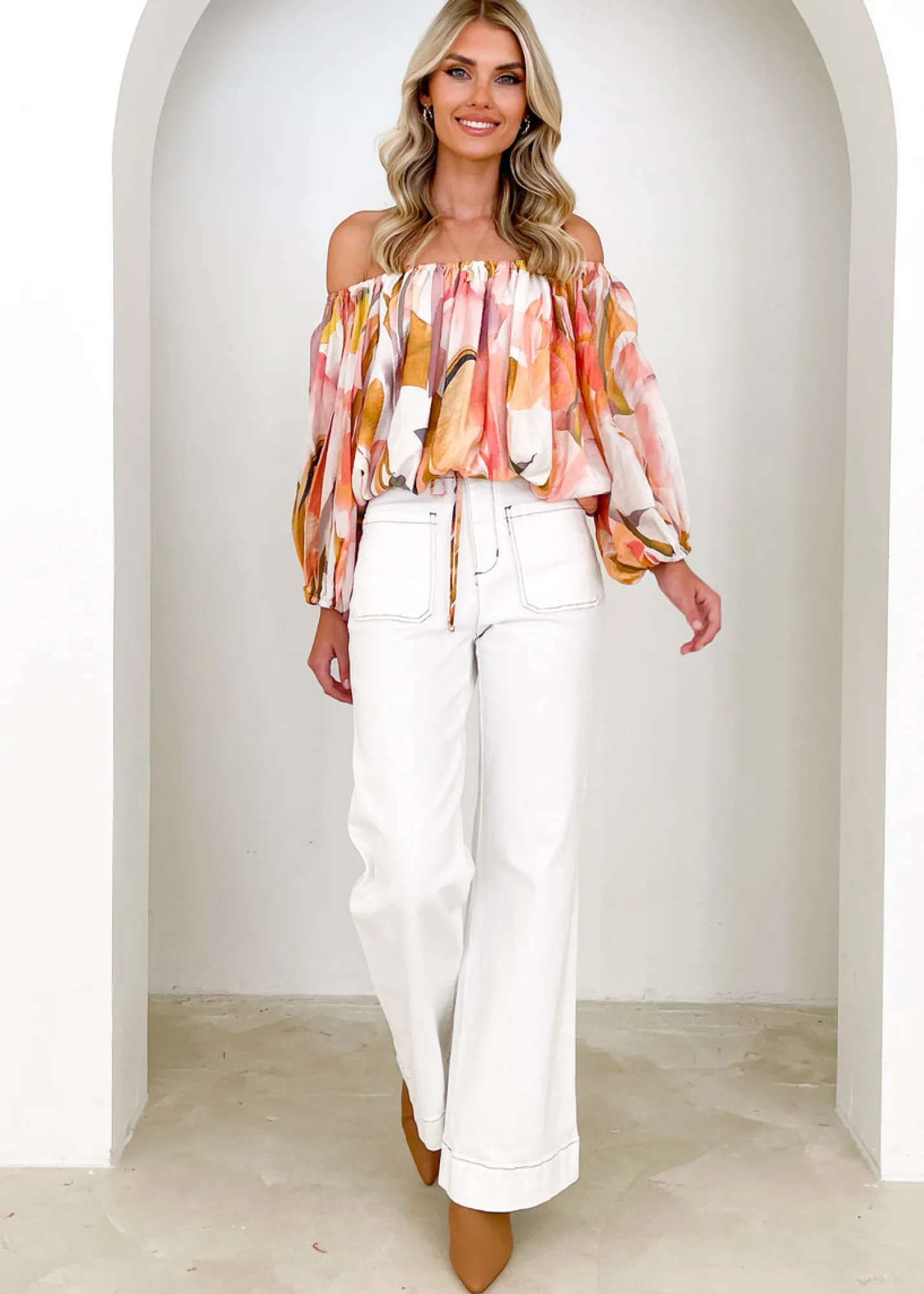 Women Gingham & Heels Off The Shoulder>Vida Off Shoulder Blouse