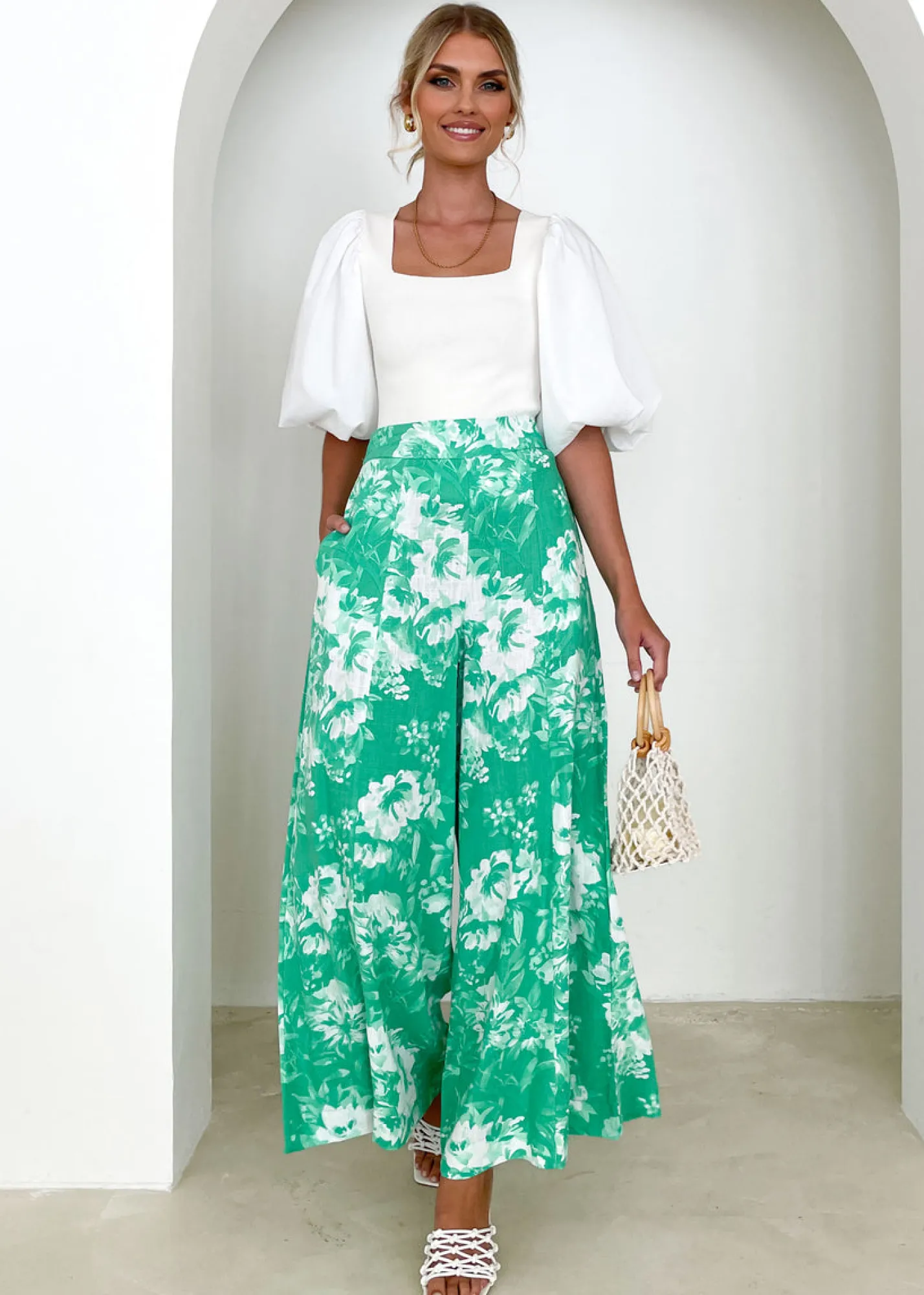 Women Gingham & Heels Pants>Vinney Wide Leg Pants