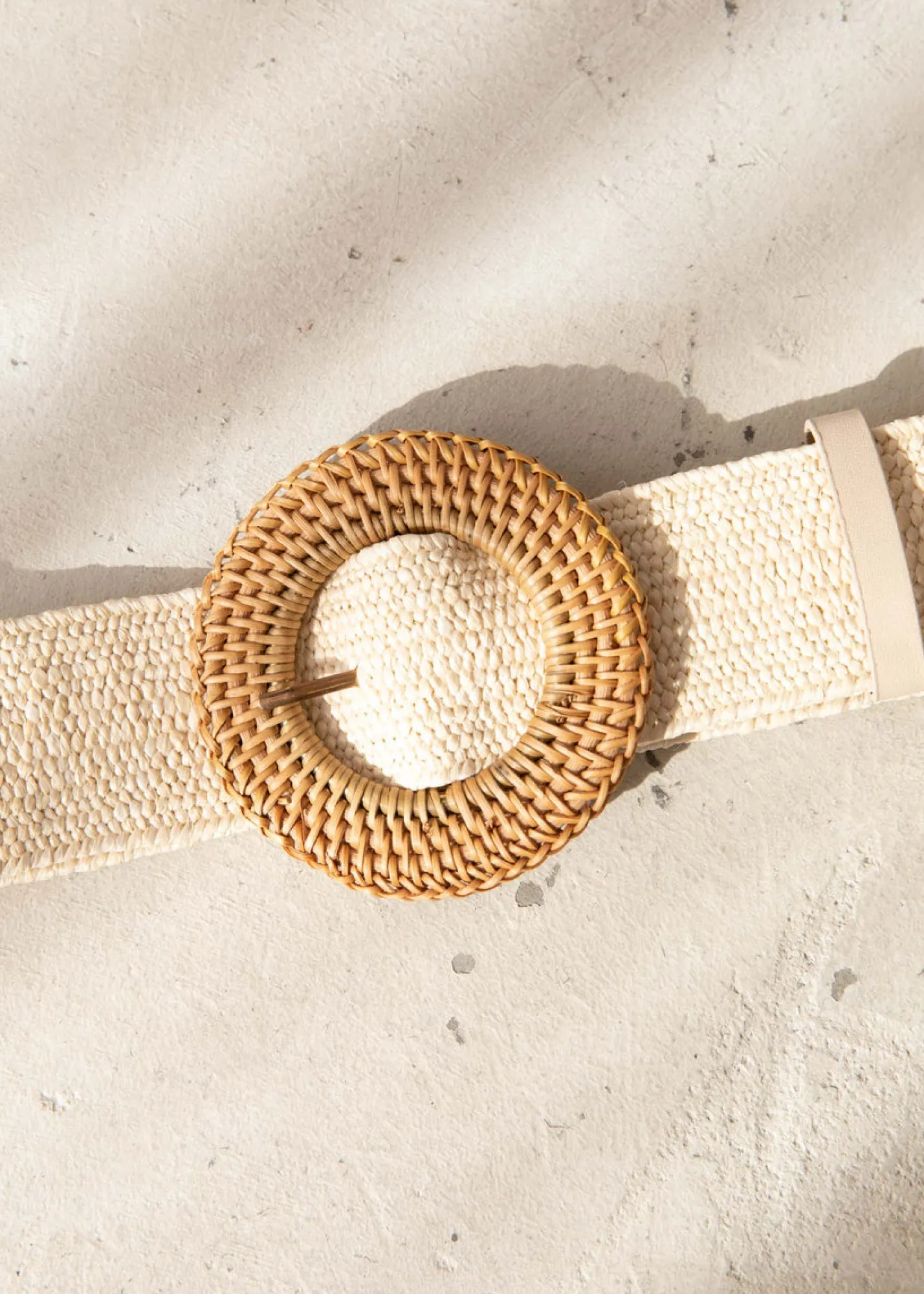Women Gingham & Heels Belts>Viveca Rattan Stretch Belt