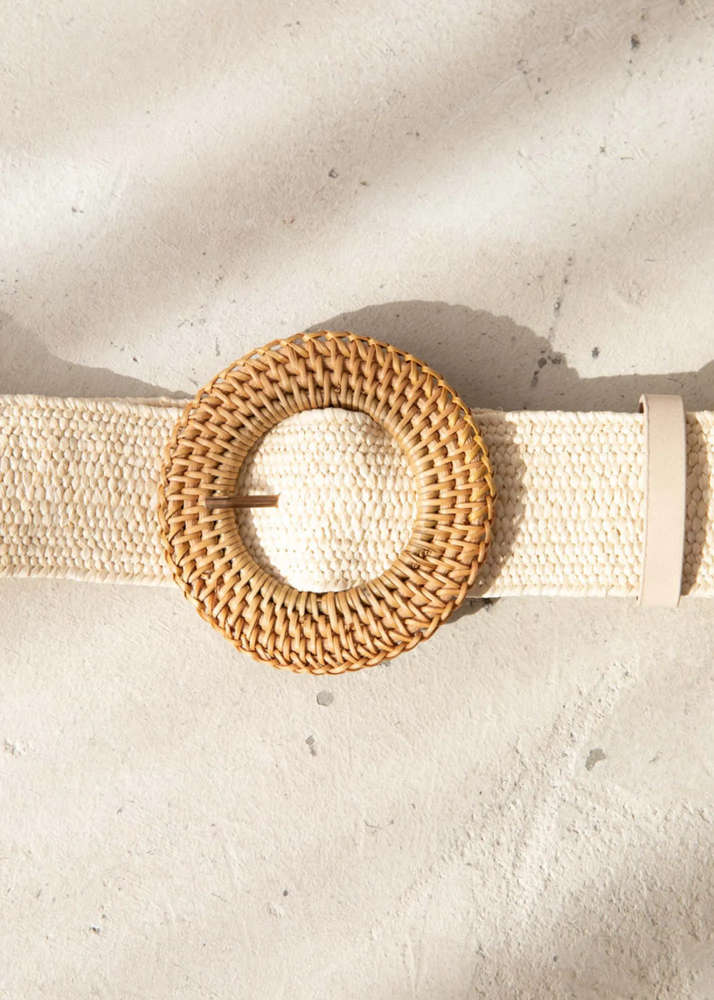 Women Gingham & Heels Belts>Viveca Rattan Stretch Belt