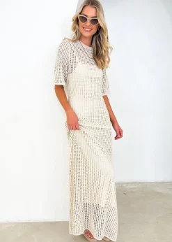 Women Gingham & Heels Maxi>Vivvy Crochet Maxi Dress