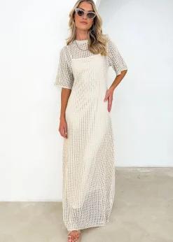 Women Gingham & Heels Maxi>Vivvy Crochet Maxi Dress