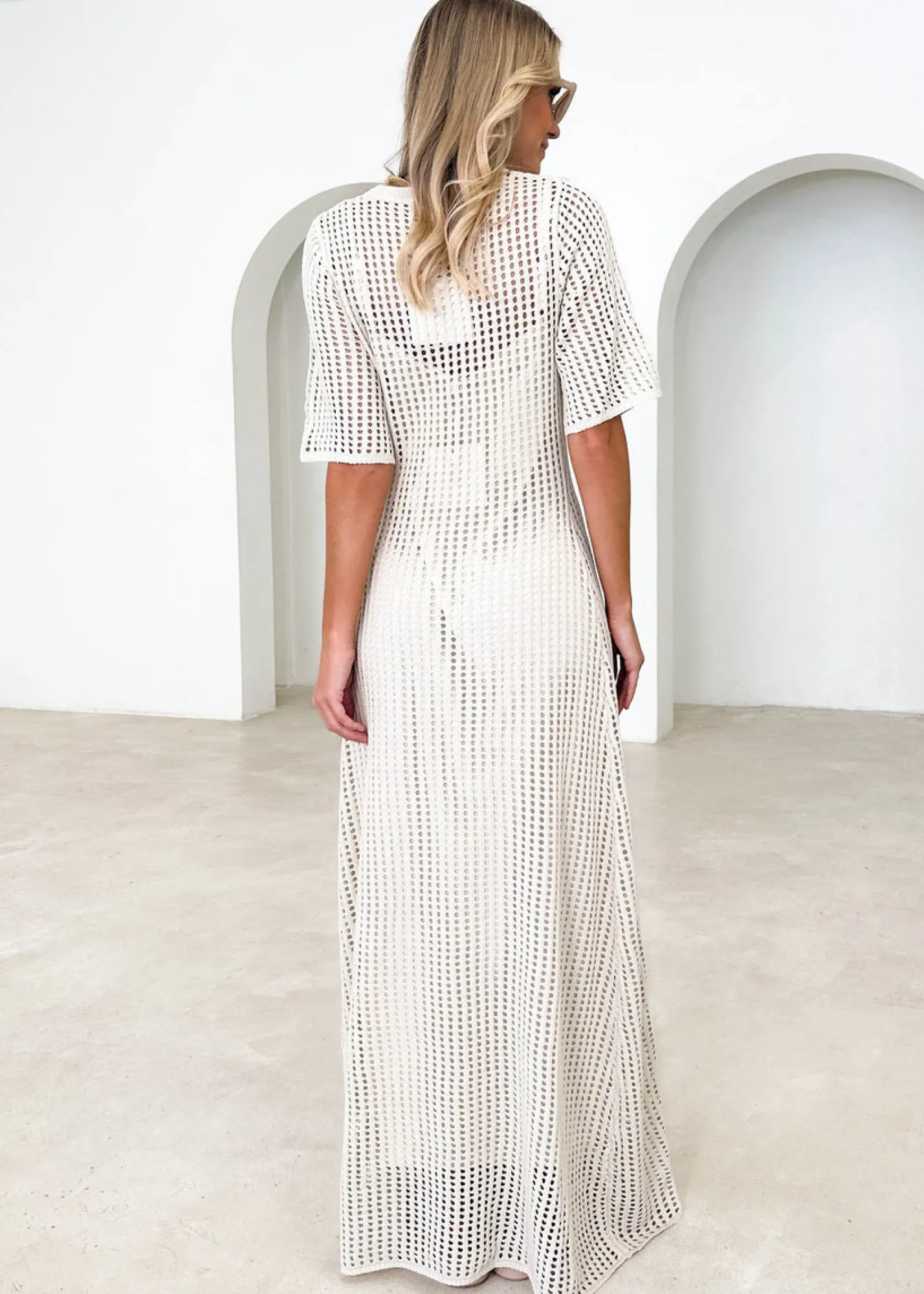 Women Gingham & Heels Maxi>Vivvy Crochet Maxi Dress