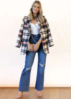 Women Gingham & Heels Jeans><noscript><img width=