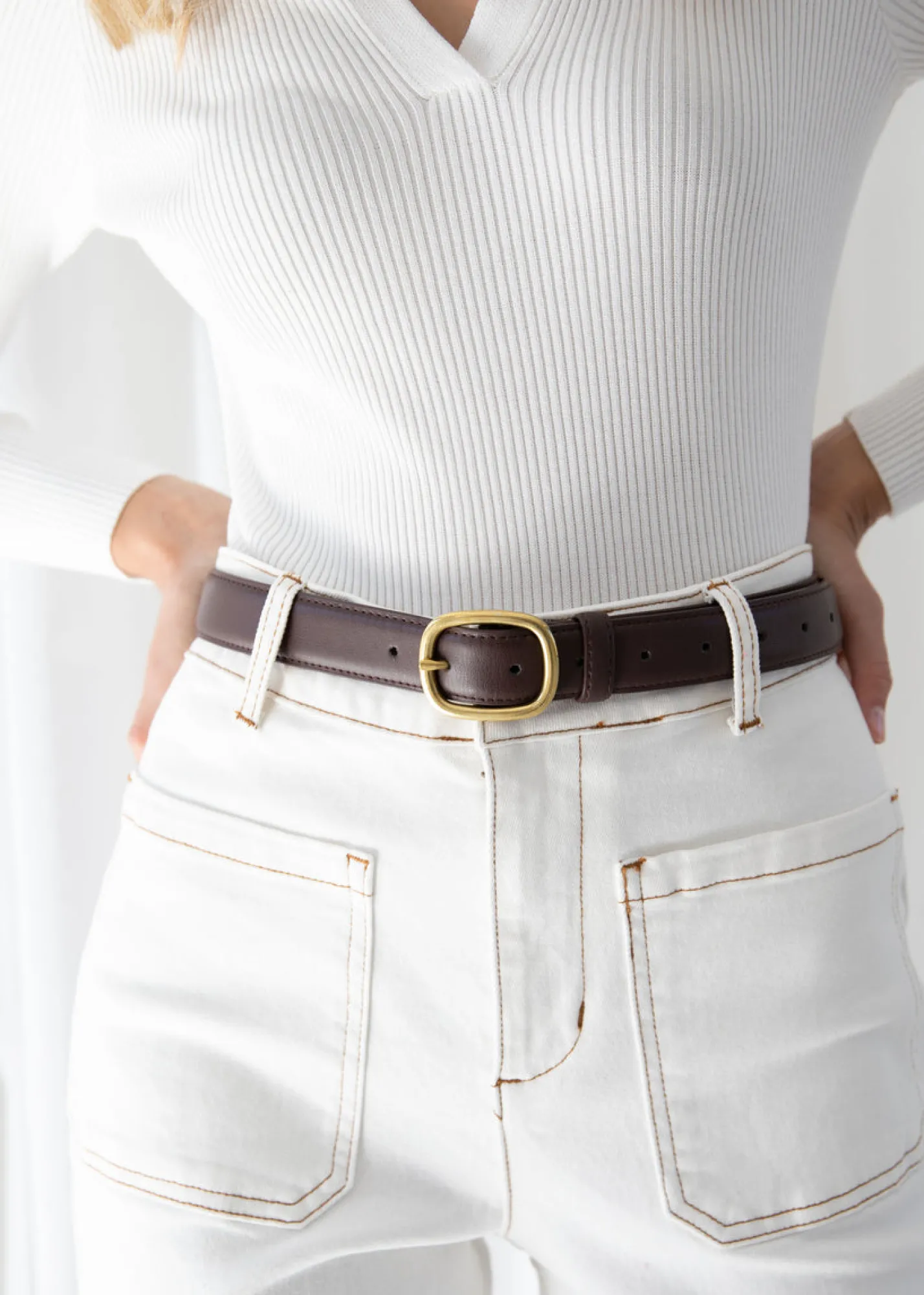 Women Gingham & Heels Belts>Yalani Leather Look Belt