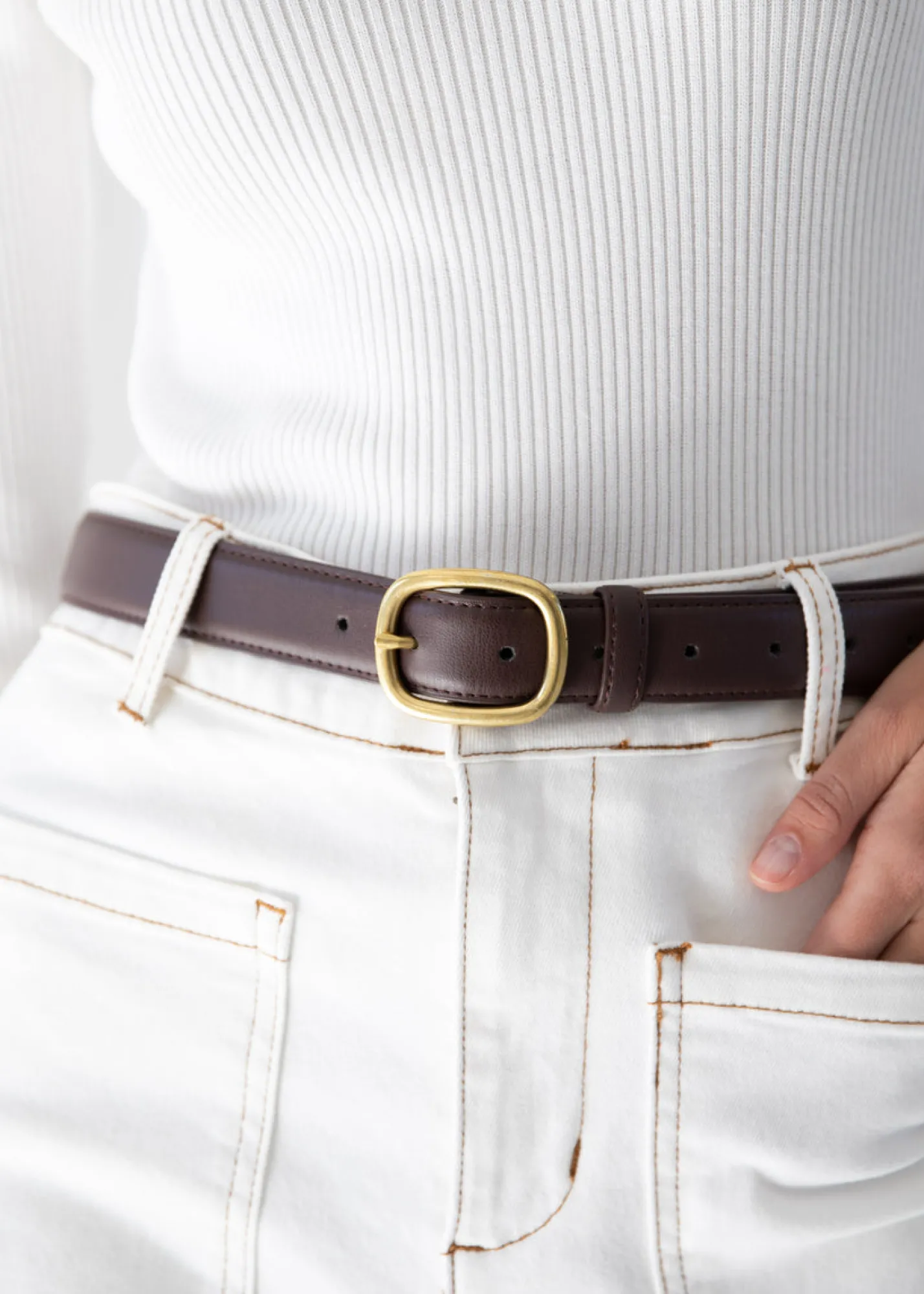 Women Gingham & Heels Belts>Yalani Leather Look Belt
