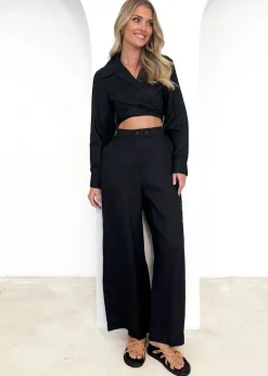 Women Gingham & Heels Sets>Zeus Linen Pants
