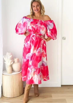Women Gingham & Heels Midi>Zeva One Shoulder Midi Dress