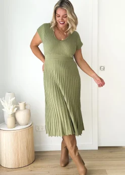 Women Gingham & Heels Knit Dresses><noscript><img width=