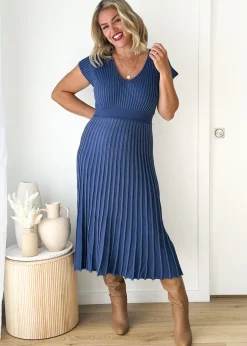 Women Gingham & Heels Knit Dresses><noscript><img width=
