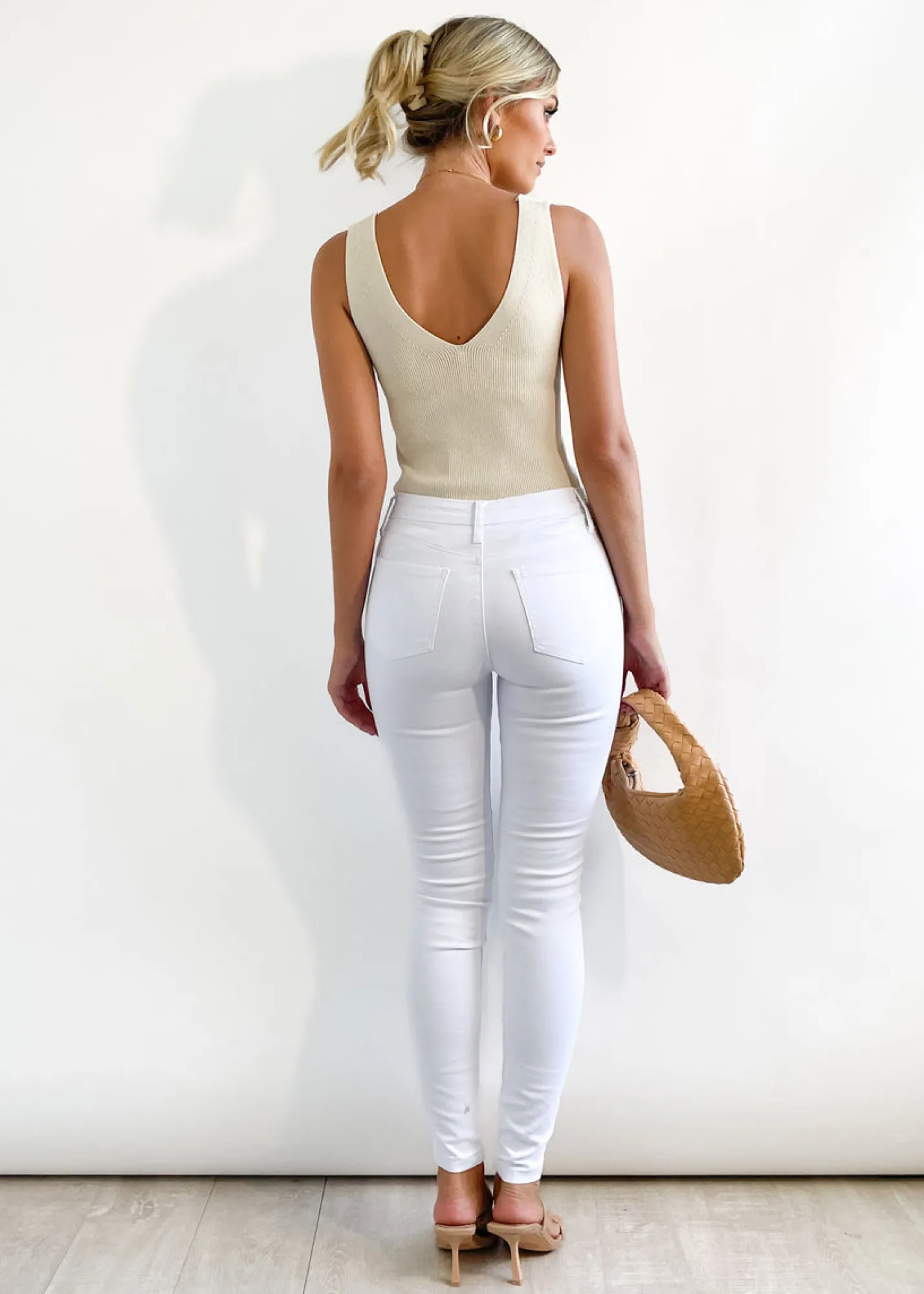 Women Gingham & Heels Jeans>Ziggy Cut Knee Jeans