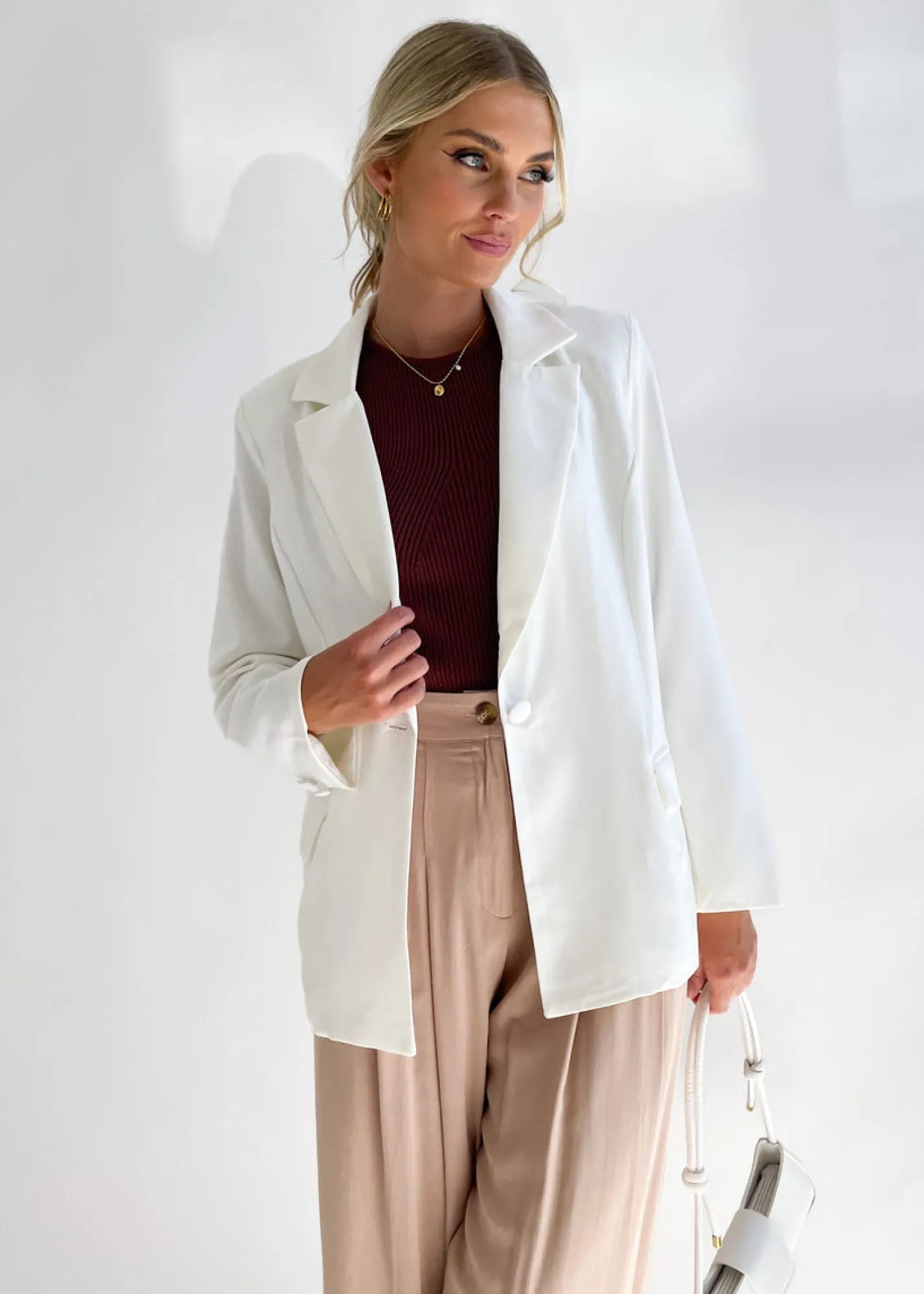 Women Gingham & Heels Sets>Zinnah Blazer