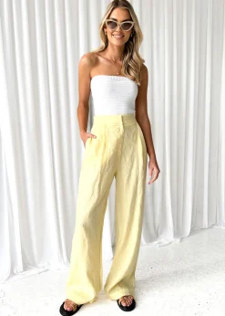 Women Gingham & Heels Sets>Zullo Linen Pants