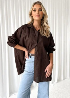Women Gingham & Heels Shirts>Zullo Linen Shirt