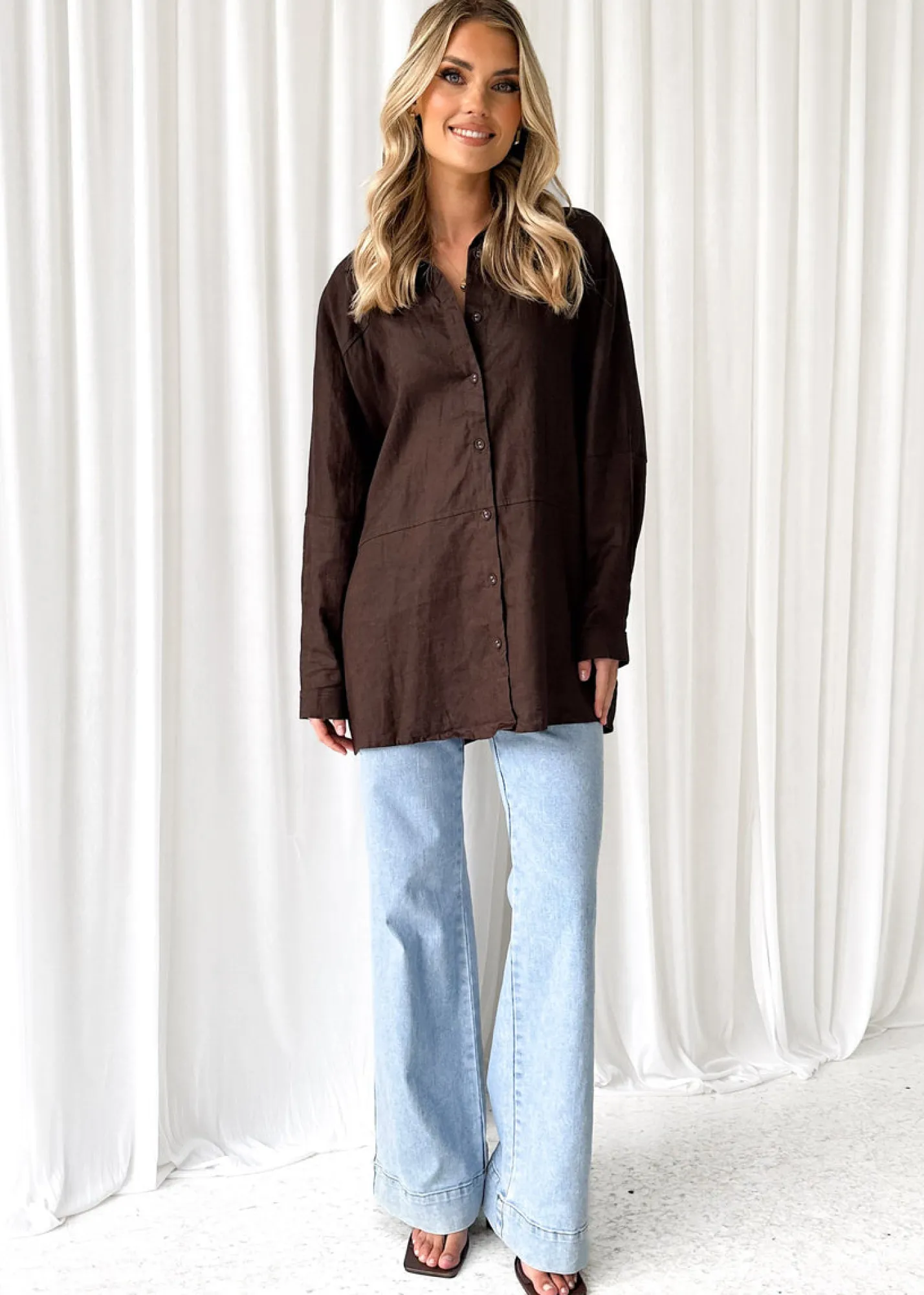Women Gingham & Heels Shirts>Zullo Linen Shirt